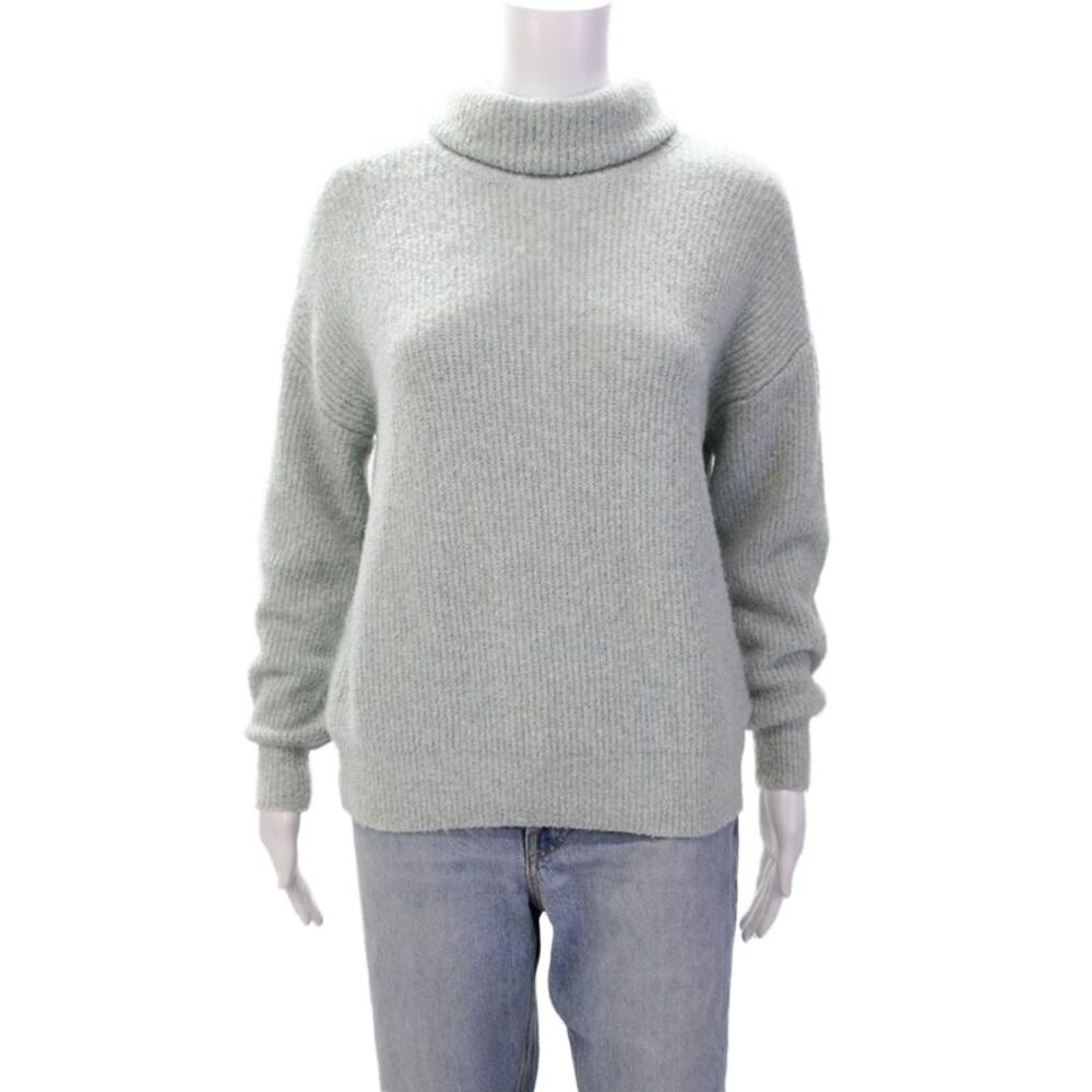 Lilla P Womens Knitted Long Sleeve Turtleneck Sweater Iceberg Blue Size XS